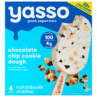 Yasso Yogurt Bars, Greek, Chocolate Chip Cookie Dough, 4 Pack - 4 Each 