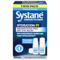 Systane Lubricant Eye Drops, Hydration PF, Twin Pack
