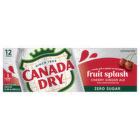 Canada Dry Fruit Splash, Cherry Ginger Ale, Zero Sugar, Caffeine Free, 12 Pack