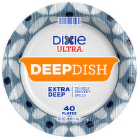 Dixie Plates, Extra Deep, Deep Dish, 9.56 Inch - 40 Each 