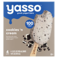 Yasso Yogurt Bars, Greek, Cookies 'n Cream, 4 Pack - 4 Each 