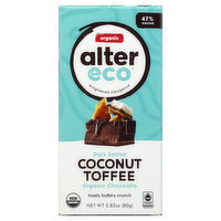 Alter Eco Dark Chocolate, Organic, Dark Salted Coconut Toffee, 47% Cocoa - 2.82 Ounce 