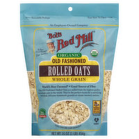 Bobs Red Mill Rolled Oats, Organic, Whole Grain, Old Fashioned - 16 Ounce 