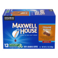 Maxwell House Coffee, 100% Arabic, Medium, House Blend, K-Cup Pods - 12 Each 