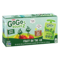 GoGo Squeez Apple Sauce, Apple Apple, 12 Pack - 12 Each 