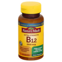 Nature Made Vitamin B12, Extra Strength, 2500 mcg, Tablets - 60 Each