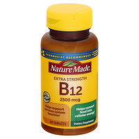 Nature Made Vitamin B12, Extra Strength, 2500 mcg, Tablets - 60 Each 