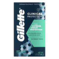 Gillette Anti-Perspirant/Deodorant, Ultimate Fresh, Soft Solid - 1.7 Ounce
