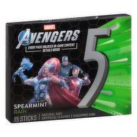 5 Gum, Sugarfree, Spearmint Rain, Avengers - 15 Each 