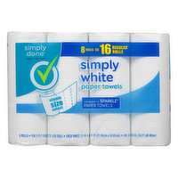 Simply Done Paper Towels, Simply White, Simple Size Select, 2-Ply - 8 Each 