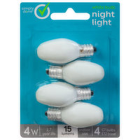 Simply Done Light Bulbs, Night Light, White Bulb, 4 Watts