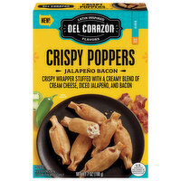 Del Corazon Crispy Poppers, Jalapeno Bacon, Mild Spicy - 7 Ounce 