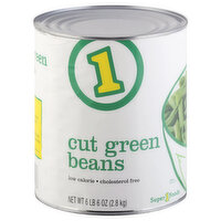 Super 1 Foods Green Beans, Cut - 102 Ounce 