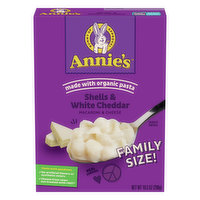 Annie's Macaroni & Cheese, Shells & White Cheddar, Family Size - 10.5 Ounce