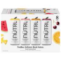 Nutrl Vodka Seltzer, Fruit, Variety Pack - 8 Each 