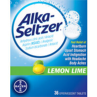 Alka-Seltzer Antacid, Lemon Lime, Effervescent Tablets - 36 Each 