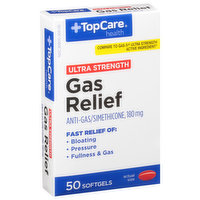 TopCare Gas Relief, Ultra Strength, 180 mg, Softgels - 50 Each 