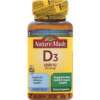 Nature Made Vitamin D3, Softgels - 100 Each 