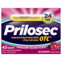 Prilosec Acid Reducer, 20 mg, Tablets, Wildberry - 42 Each
