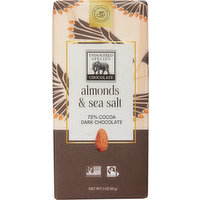 Endangered Species Dark Chocolate, Almonds & Sea Salt, 72% Cocoa - 3 Ounce 