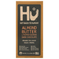 Hu Dark Chocolate, Almond Butter + Puffed Quinoa, Organic 70% Cacao