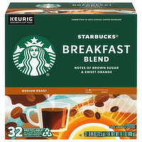 Starbucks Coffee, Ground, Medium Roast, Breakfast Blend, K-Cup Pods - 32 Each 