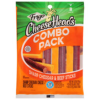 Frigo Cheese & Beef Sticks, Sharp Cheddar, Combo Pack - 8 Each 