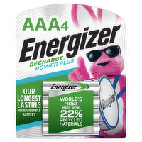 Energizer Batteries, Rechargeable, Power Plus, AAA, 4 Pack