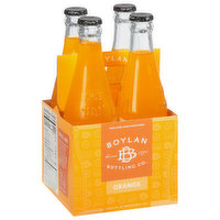 Boylan Bottling Soda, Cane Sugar, Orange, 100% Pure - 4 Each