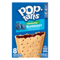 Pop-Tarts Toaster Pastries, Blueberry, Unfrosted - 8 Each 