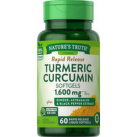 Nature's Truth Turmeric Curcumin, 1600 mg, Rapid Release, Softgels - 60 Each 