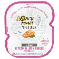 Fancy Feast Gourmet Gravy Wet Cat Food, Petites Seared Salmon With Spinach Entree - 2 Each 