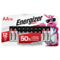 Energizer Batteries, Alkaline, AA - 16 Each 