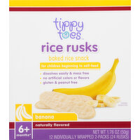 Tippy Toes Rice Snack, Baked, Banana, Rice Rusks - 12 Each 