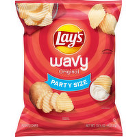 Lay's Potato Chips, Original, Wavy, Party Size - 15.25 Ounce 