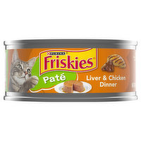 Friskies Cat Food, Liver & Chicken Dinner, Pate - 5.5 Ounce 