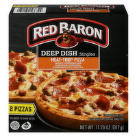 Red Baron Pizza, Meat-Trio, Deep Dish Singles - 2 Each