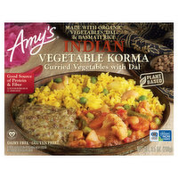 Amy's Frozen Indian Vegetable Korma, Gluten free, Plant based, 9.5 oz.