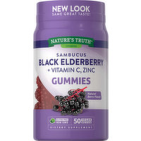 Nature's Truth Sambucus Black Elderberry, Vegan Gummies, Natural Berry Flavor - 50 Each 