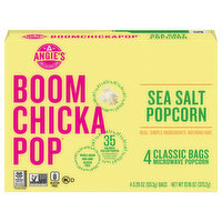 Boomchickapop Popcorn, Microwave, Sea Salt - 4 Each 