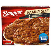 Banquet Salisbury Steaks & Brown Gravy, Family Size - 6 Each 