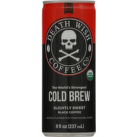 Death Wish Coffee Co Black Coffee, Slightly Sweet, Cold Brew - 8 Ounce 