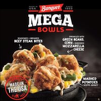 Banquet Mega Bowls Chicken Fried Beef Steak Frozen Dinner - 14 Ounce 