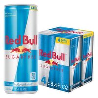 Red Bull Energy Drink, Sugarfree, 4 Pack - 4 Each 