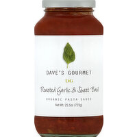 Dave's Gourmet Pasta Sauce, Organic, Roasted Garlic & Sweet Basil - 25.5 Ounce 