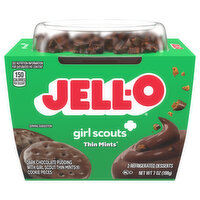 Jell-O Refrigerated Desserts, Thin Mints, Girl Scouts, Dark Chocolate - 2 Each 