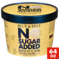 Blue Bell Ice Cream, No Sugar Added, Country Vanilla - 0.5 Gallon 