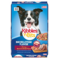 Kibbles 'n Bits Dog Food, Bacon & Steak Flavor, Savory - 16 Pound 