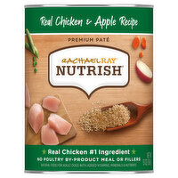 Rachael Ray Nutrish Food for Dogs, Real Chicken & Apple Recipe, Premium Pate - 13 Ounce 