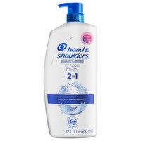 Head & Shoulders Shampoo + Conditioner, Dandruff, 2 in 1, Classic Clean - 32.1 Ounce 